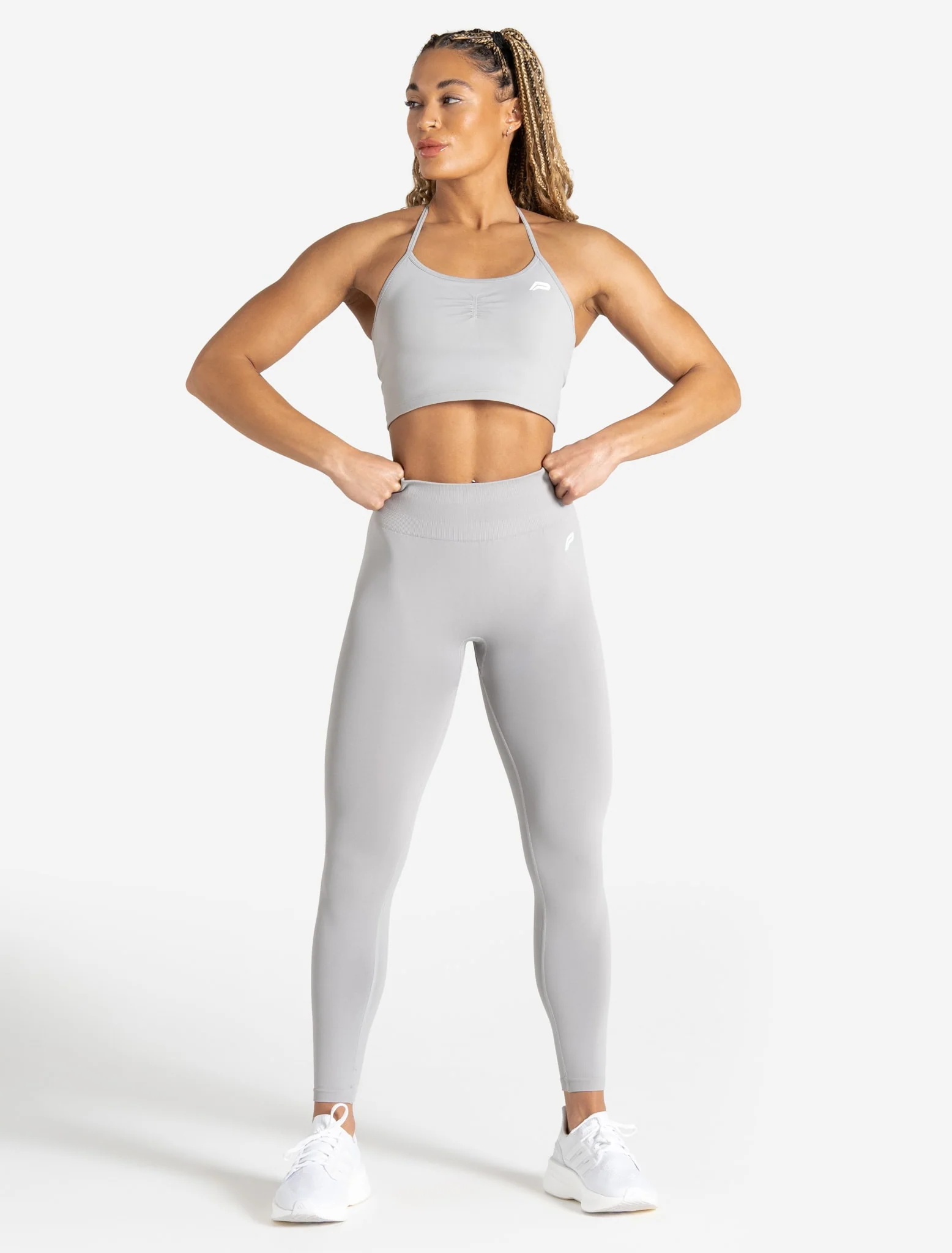 Scrunch Seamless Built-in Bra Tank - Grey - Image 5