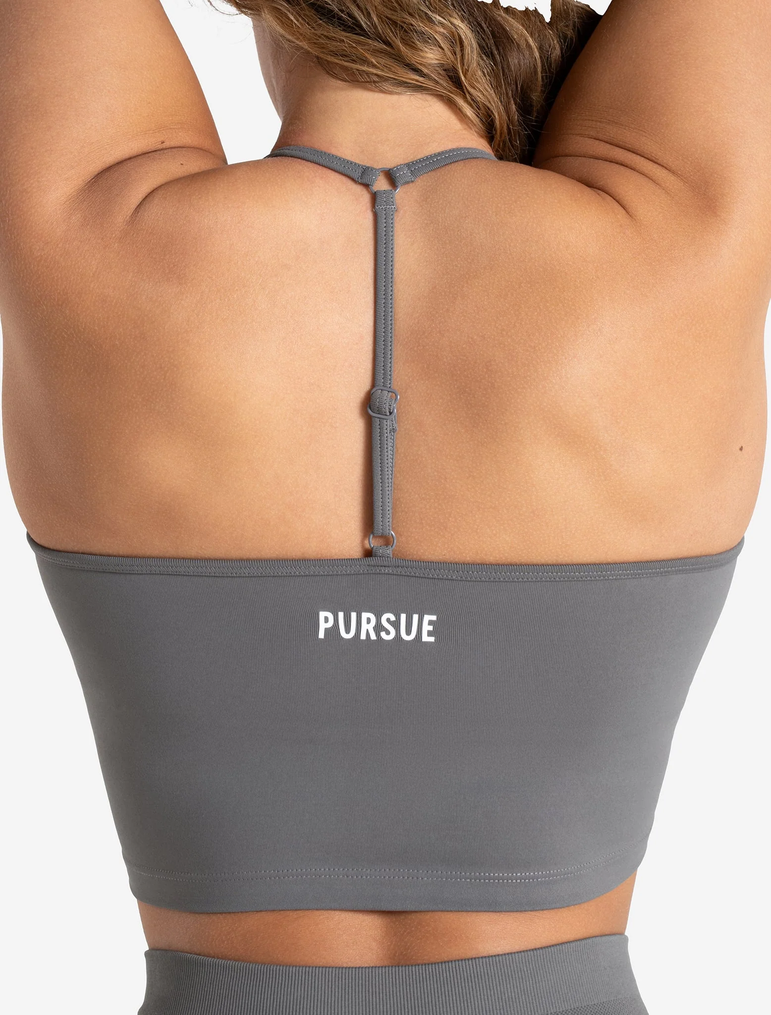 Scrunch Seamless Built-in Bra Tank - Mid Grey - Image 4