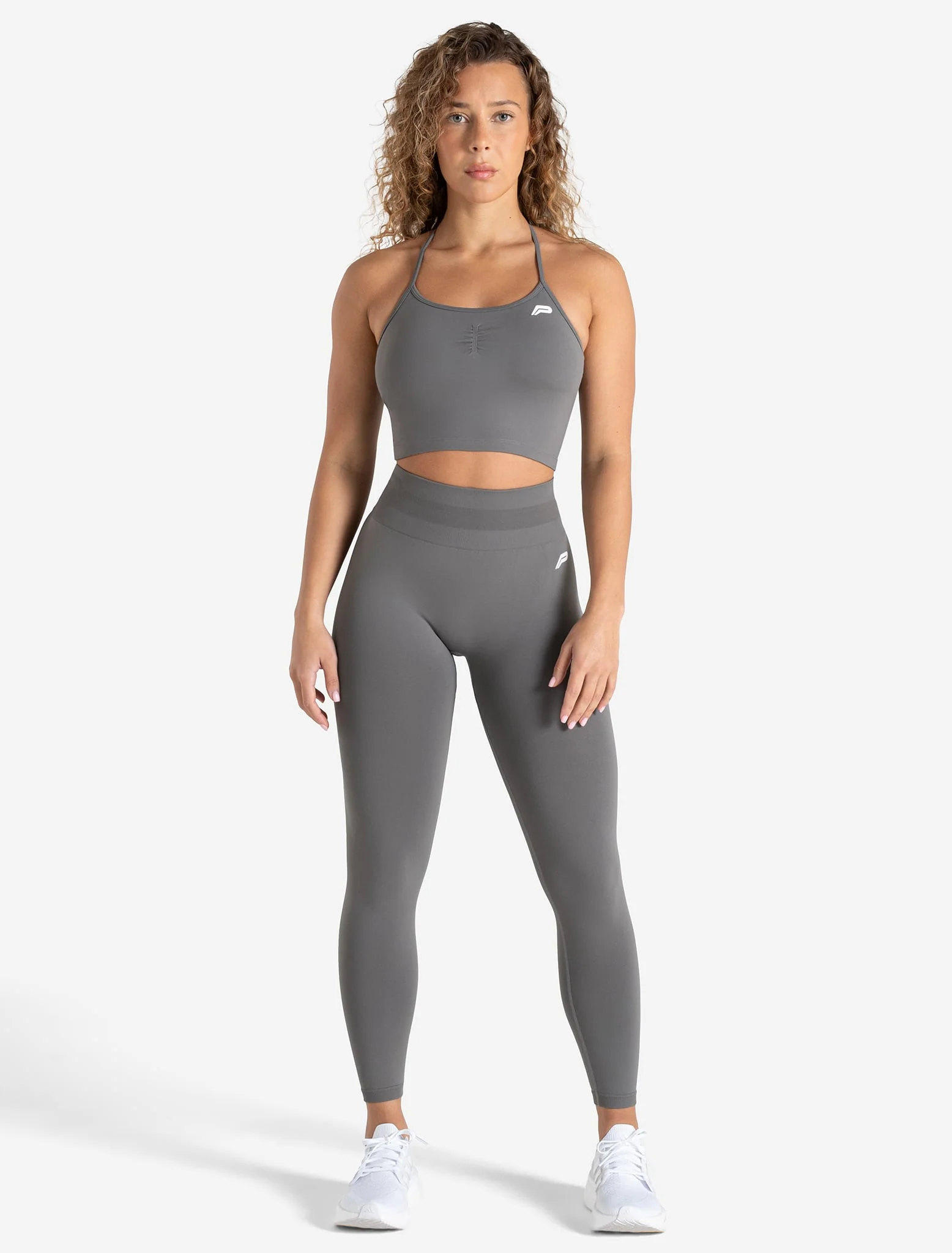 Scrunch Seamless Built-in Bra Tank - Mid Grey - Image 5