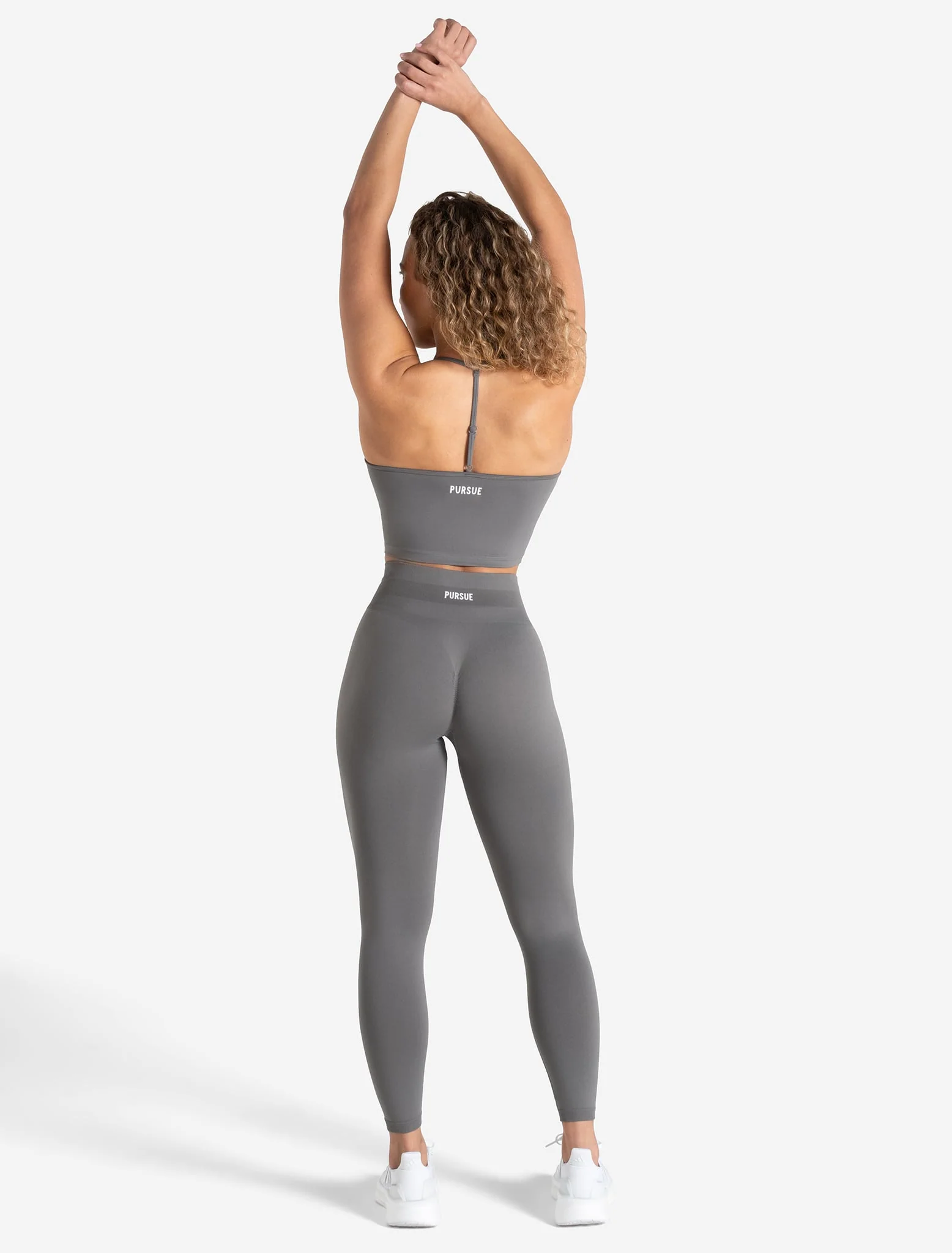 Scrunch Seamless Built-in Bra Tank - Mid Grey - Image 6