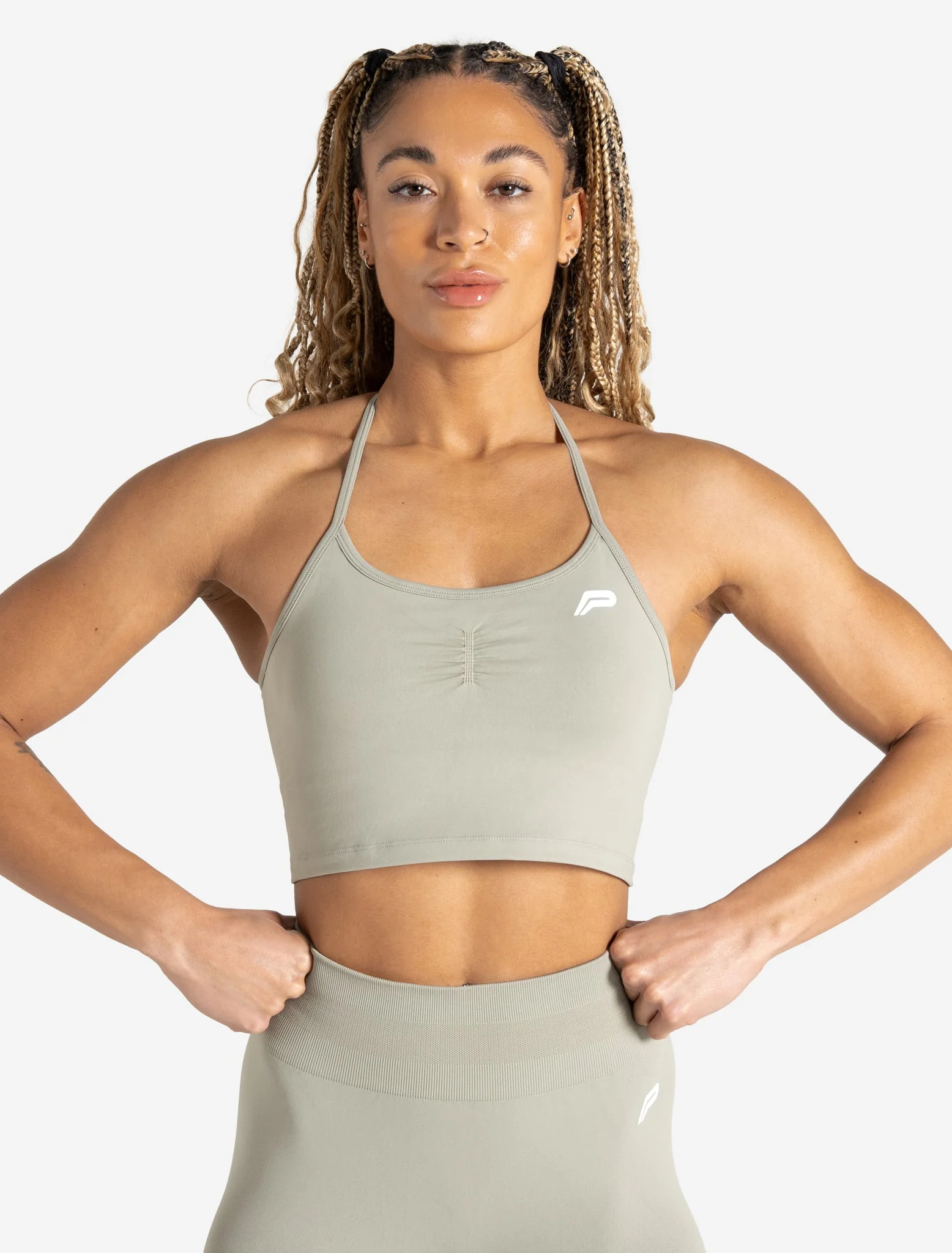 Scrunch Seamless Built-in Bra Tank - Sage