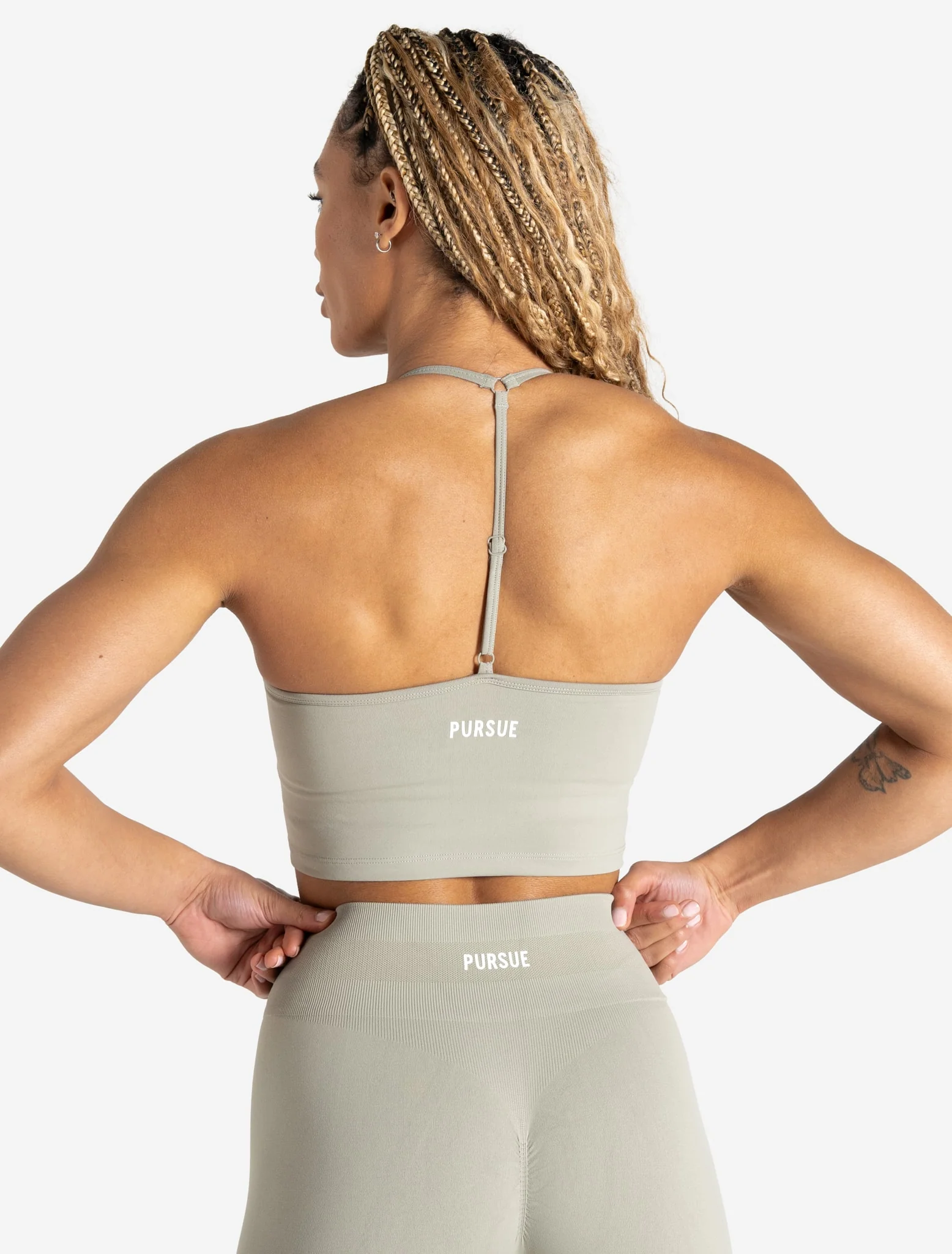 Scrunch Seamless Built-in Bra Tank - Sage - Image 2