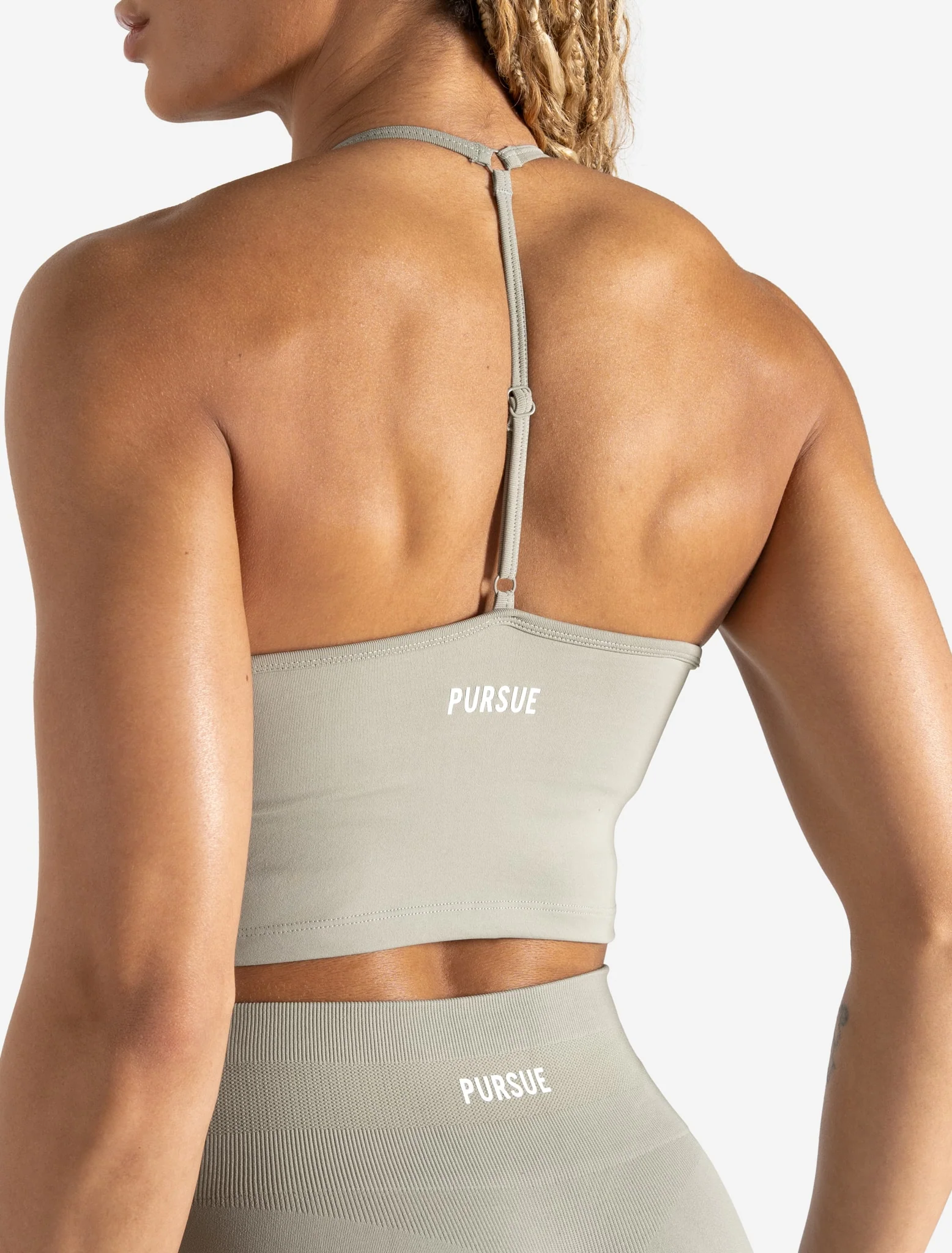 Scrunch Seamless Built-in Bra Tank - Sage - Image 3