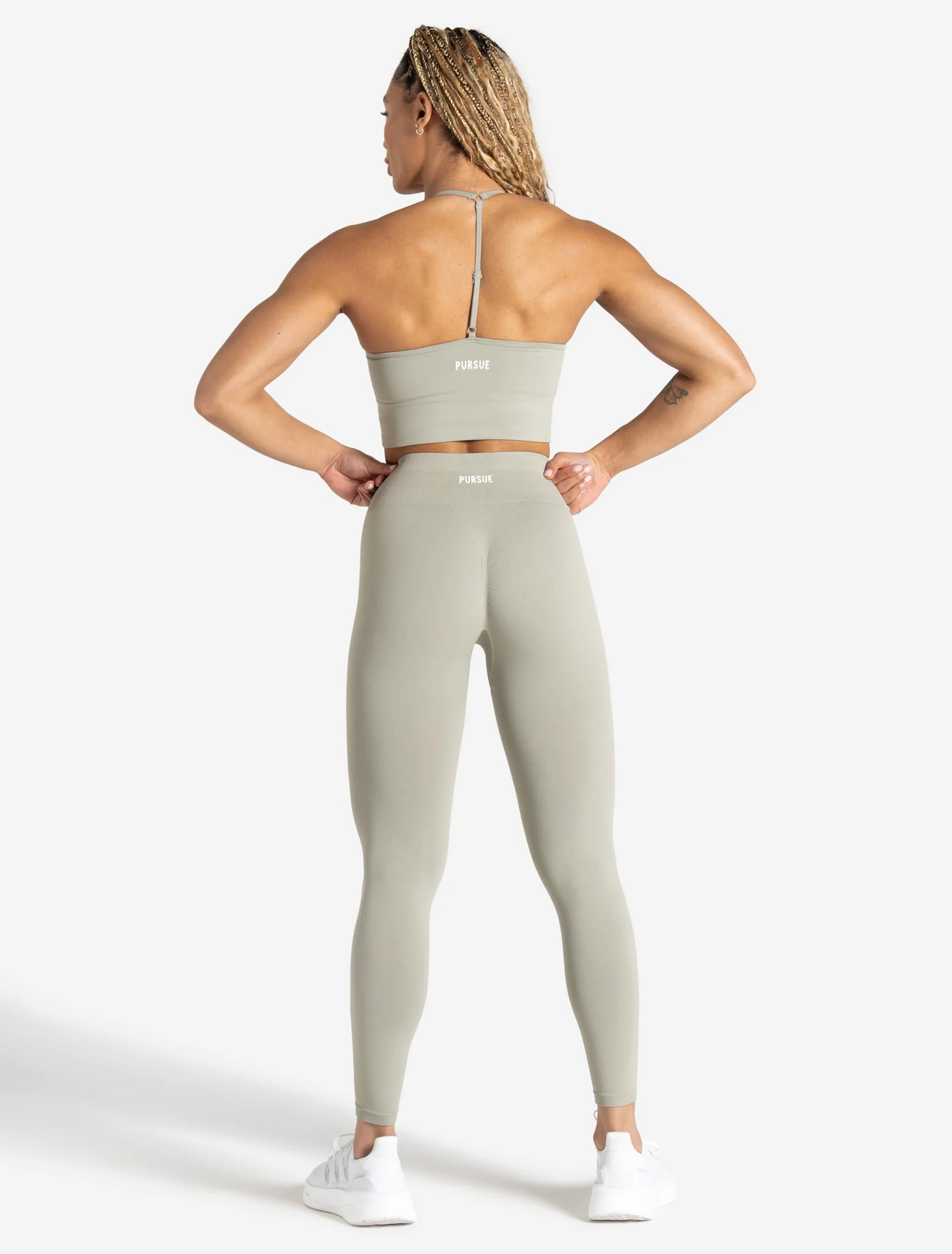 Scrunch Seamless Built-in Bra Tank - Sage - Image 6