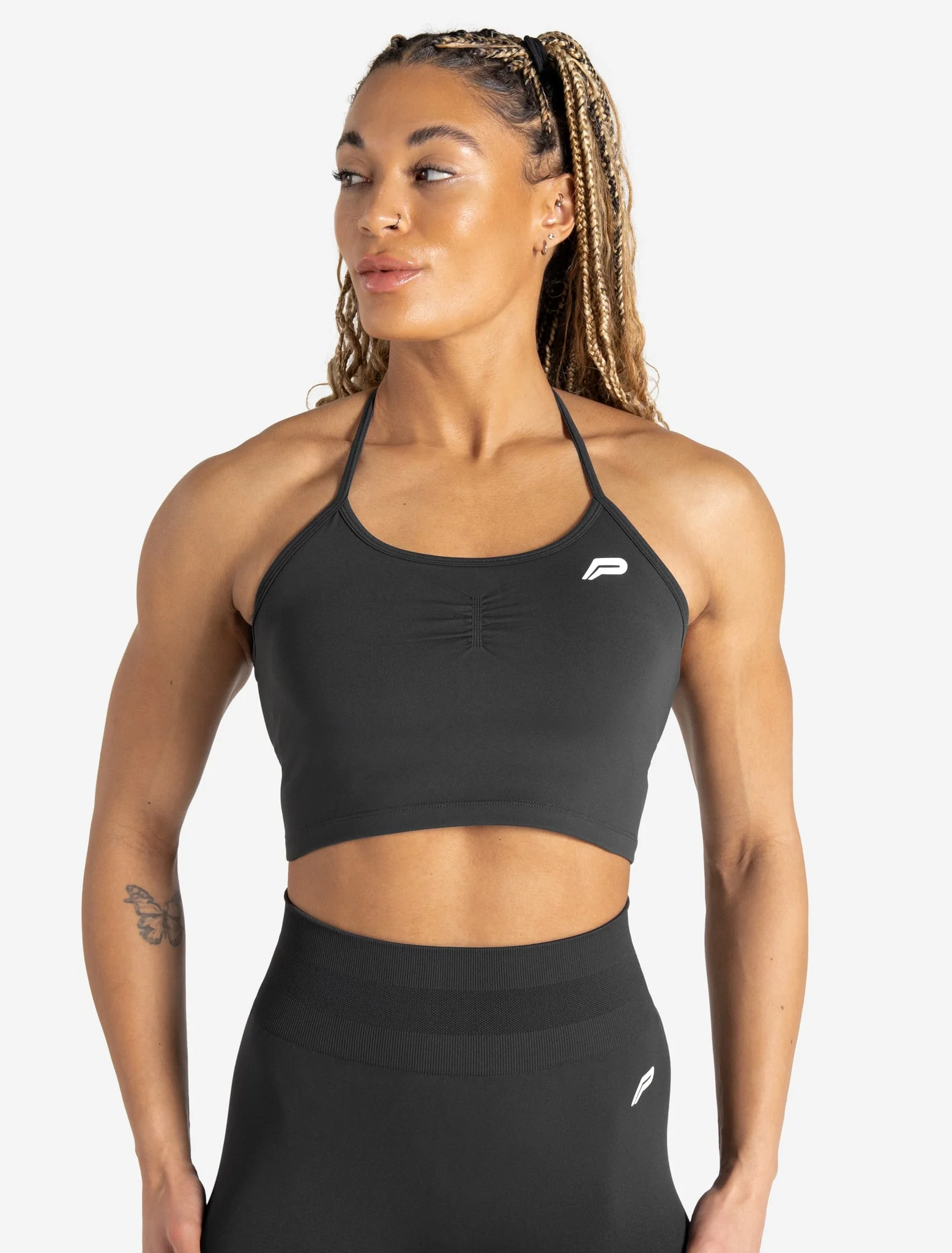 Scrunch Seamless Built-in Bra Tank - Woodland Grey