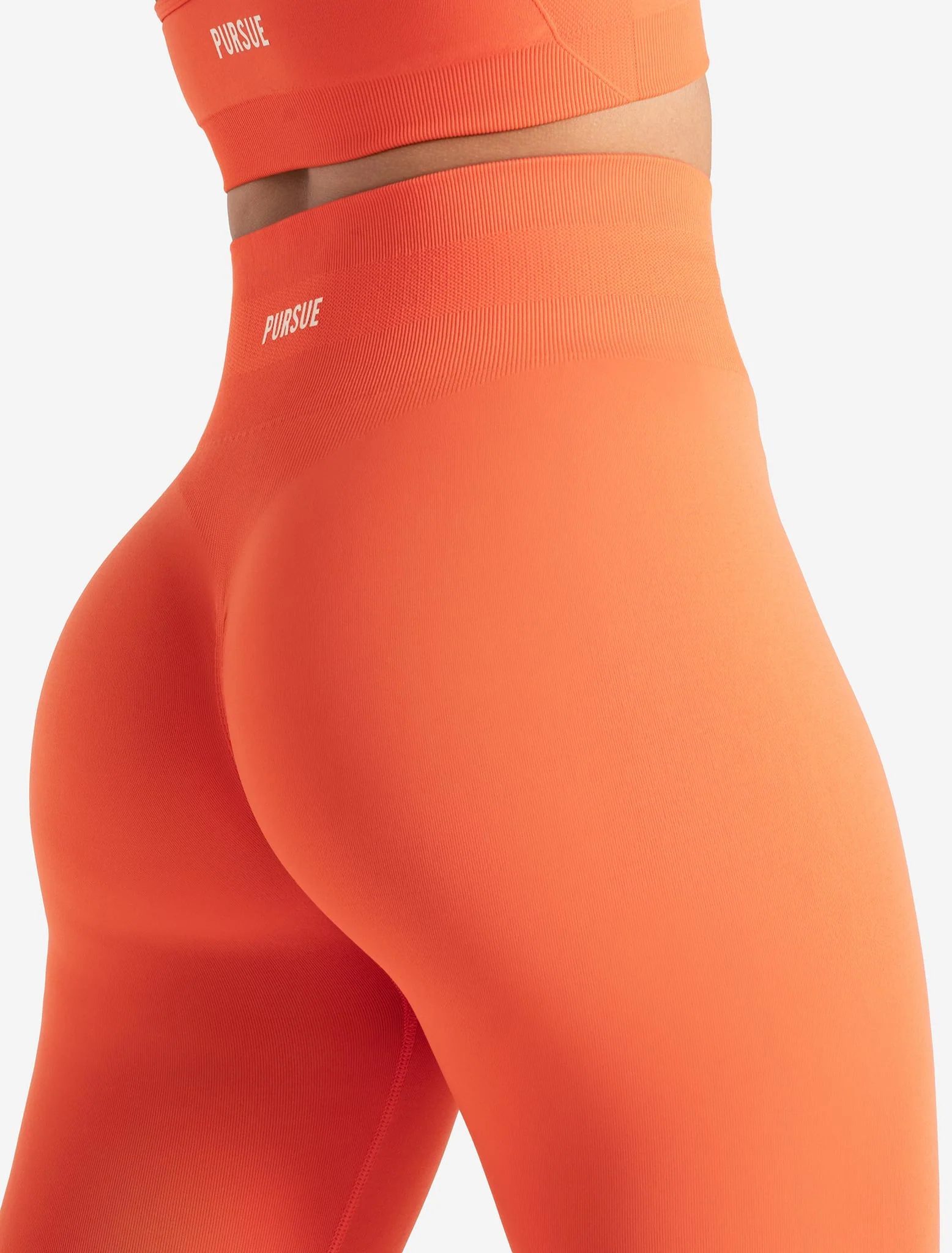 Scrunch Seamless Leggings - Bright Coral - Image 3