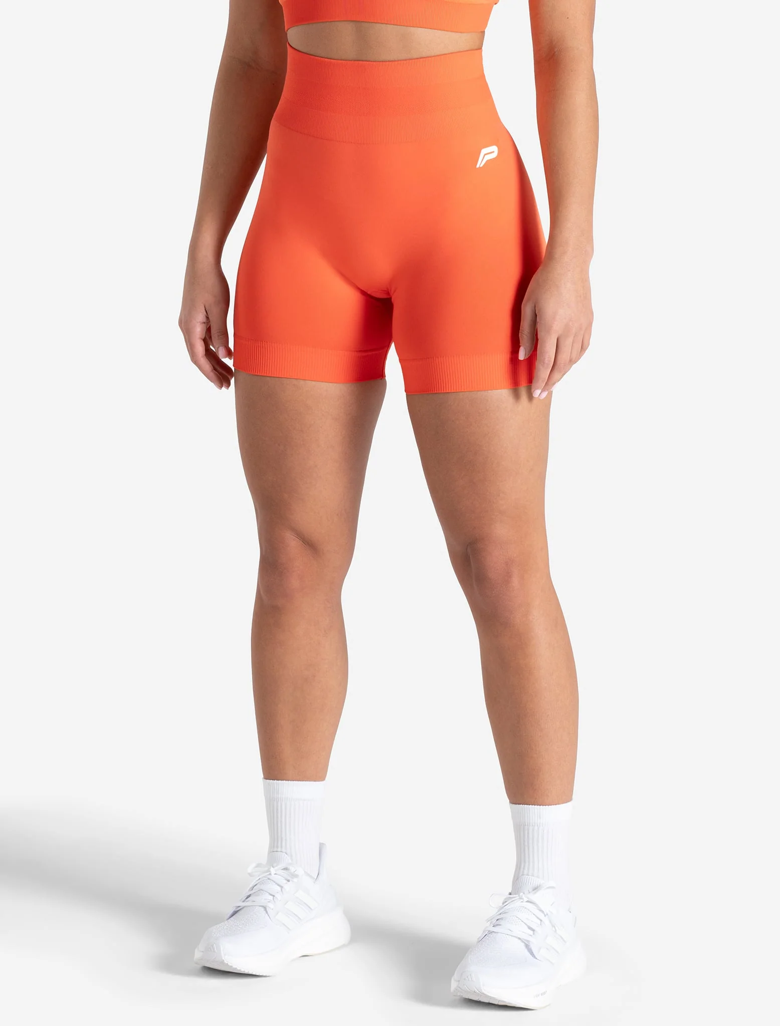 Scrunch Seamless Shorts - Bright Coral - Image 2