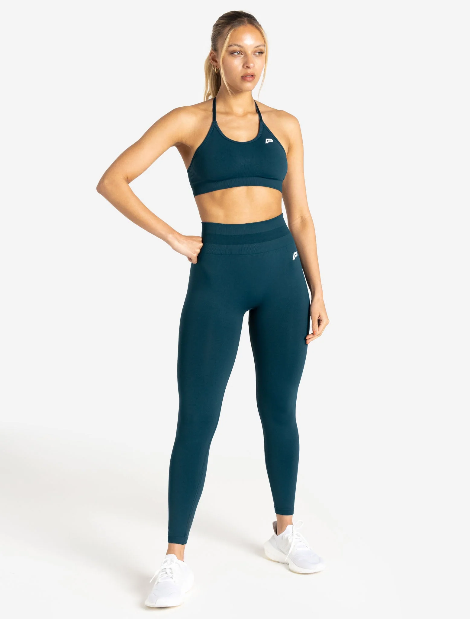 Scrunch Seamless Sports Bra - Dark Teal - Image 7