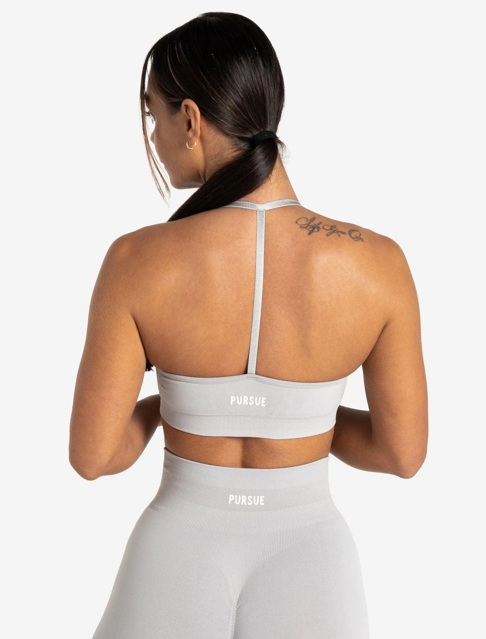 Scrunch Seamless Sports Bra - Grey - Image 4