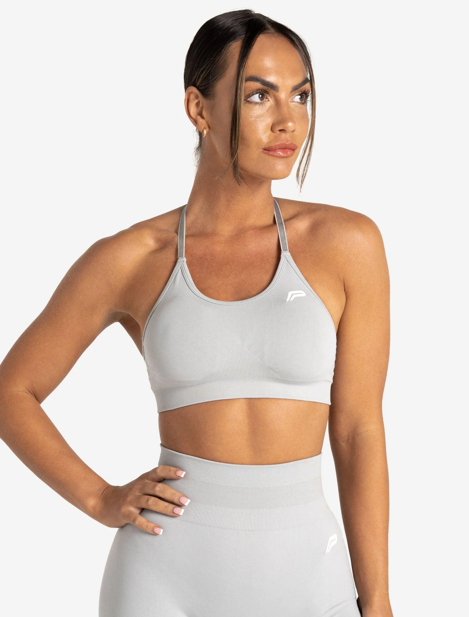 Scrunch Seamless Sports Bra - Grey - Image 5