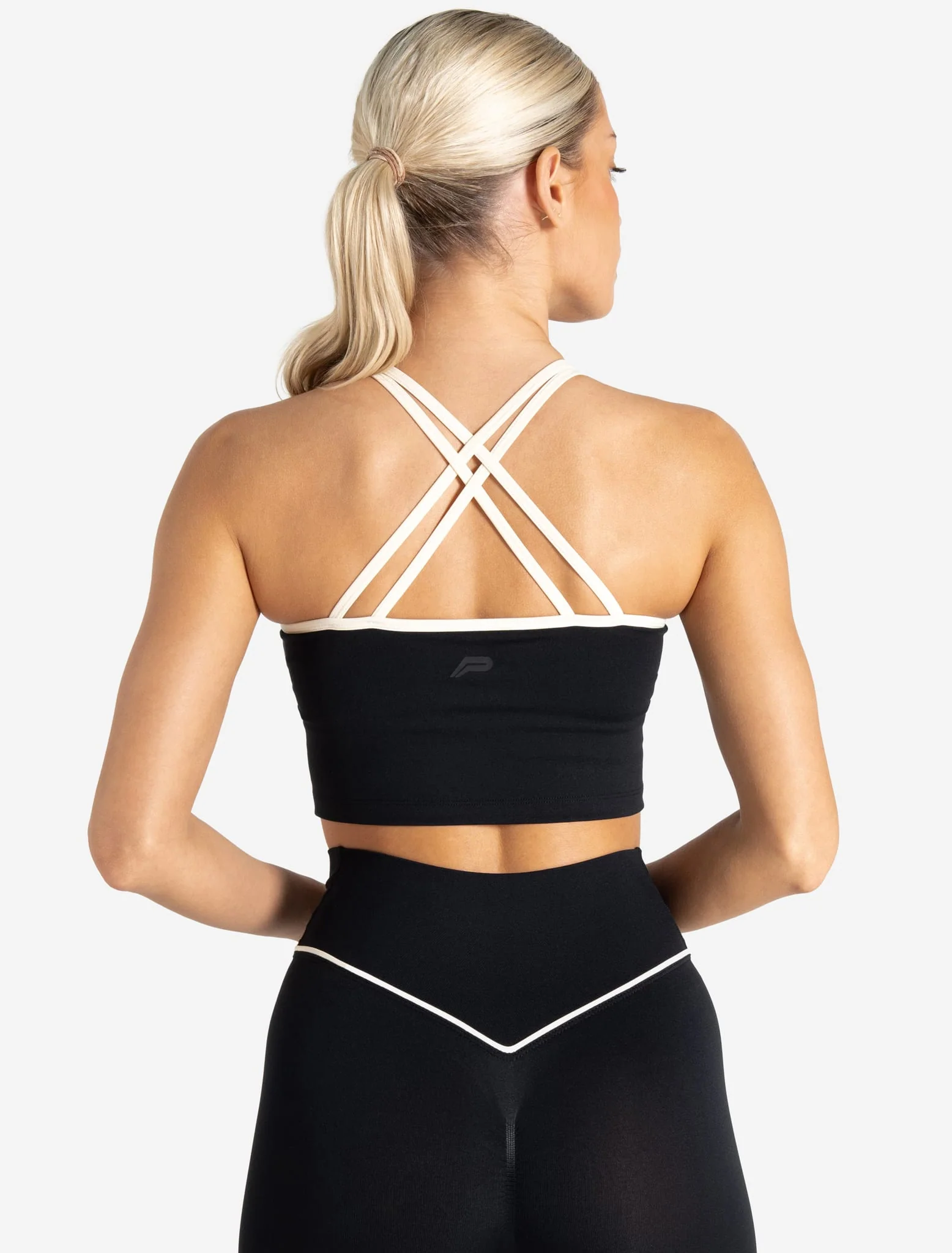 Sculpt Seamless Built-In Bra Tank - Black/Marshmallow - Image 4