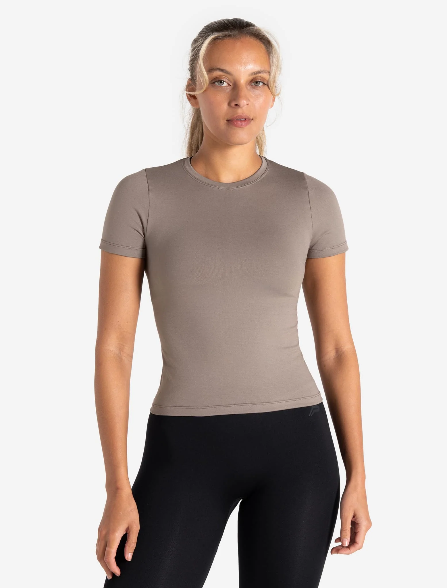 Sculpt Seamless T-Shirt - Taupe - Image 2
