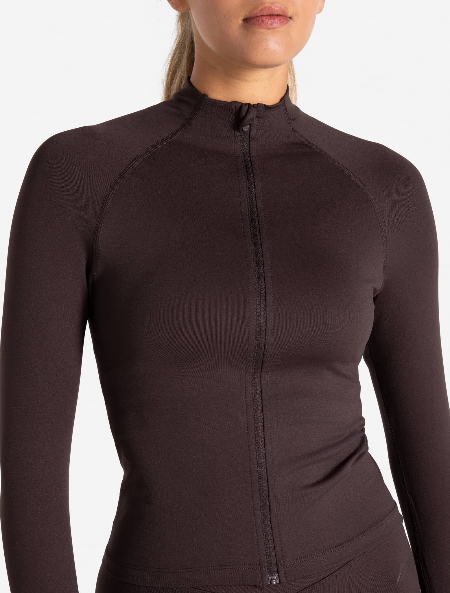 Sculpt Seamless Zip Jacket - Espresso - Image 4