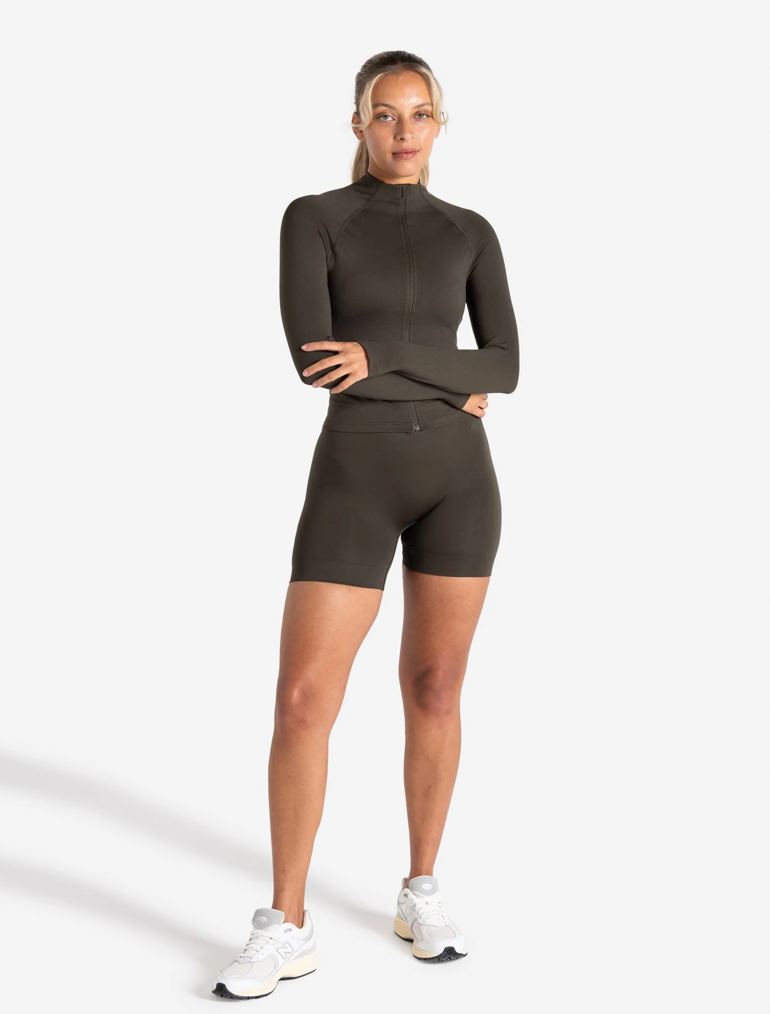 Sculpt Seamless Zip Jacket - Olive - Image 6