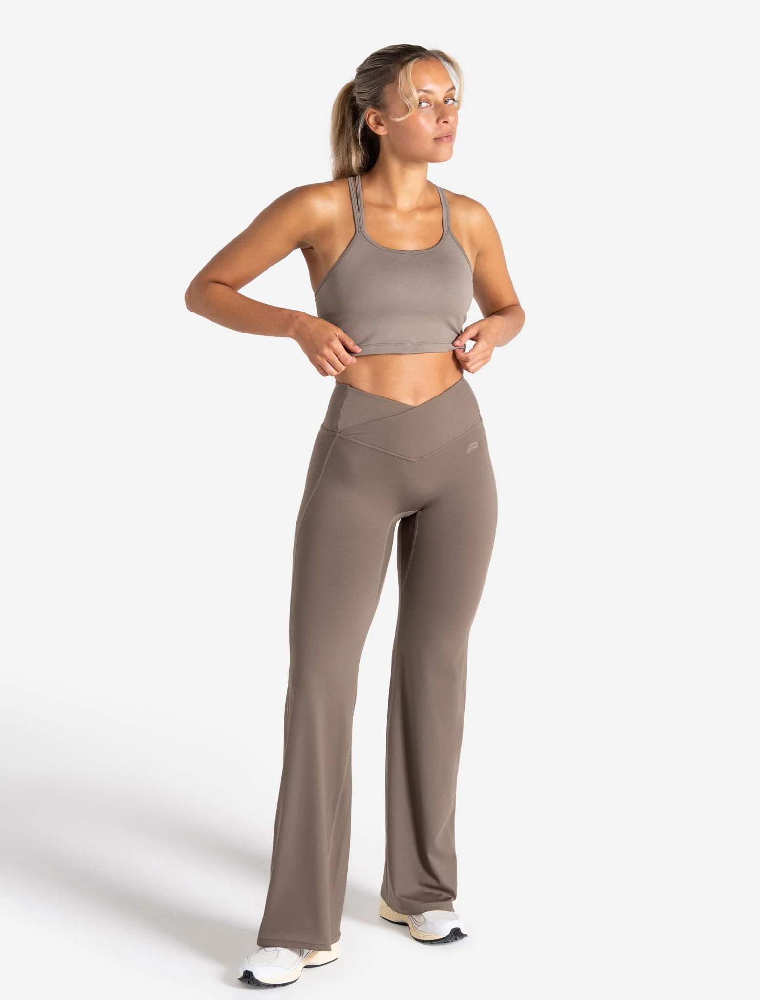 Sculpt Flared Leggings - Taupe - Image 4