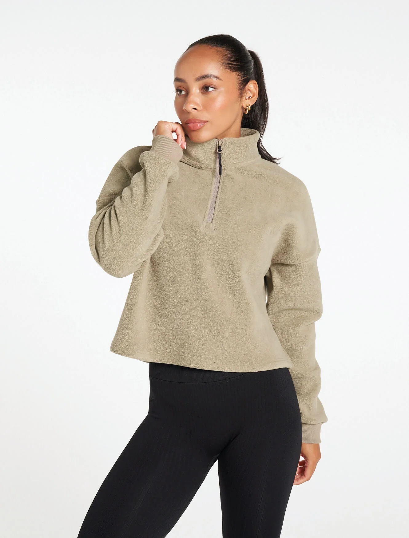 Supersoft 1/4 Zip Fleece - Sage Green - Image 3