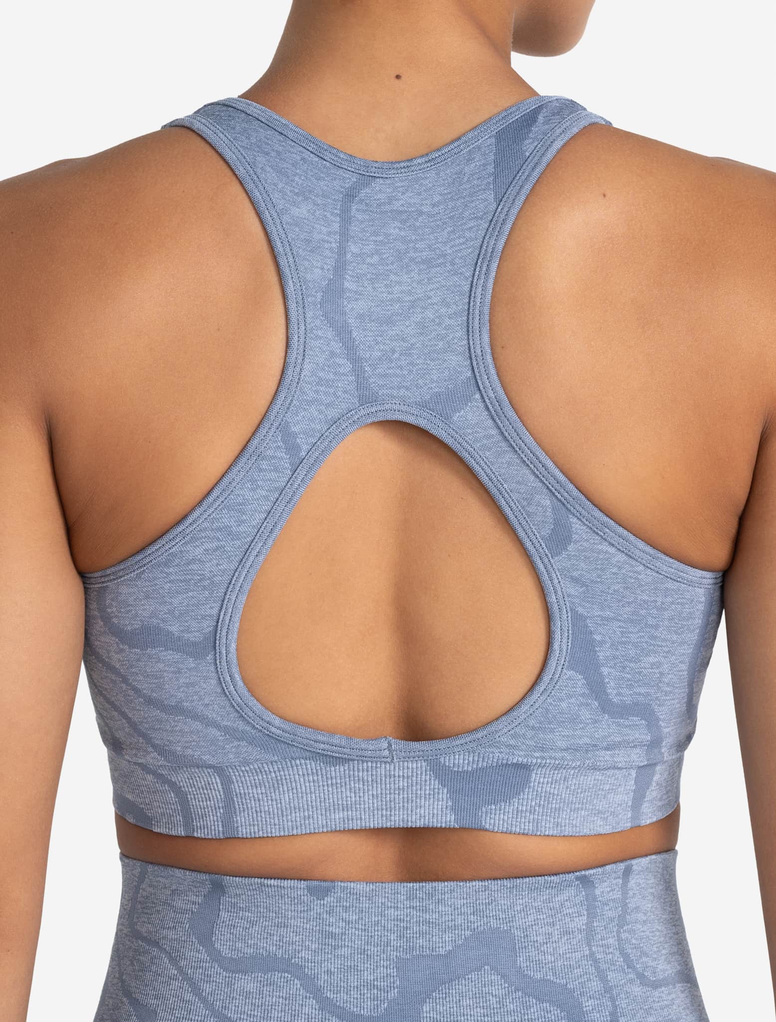 Sustainable Seamless Sports Bra - Blue - Image 3