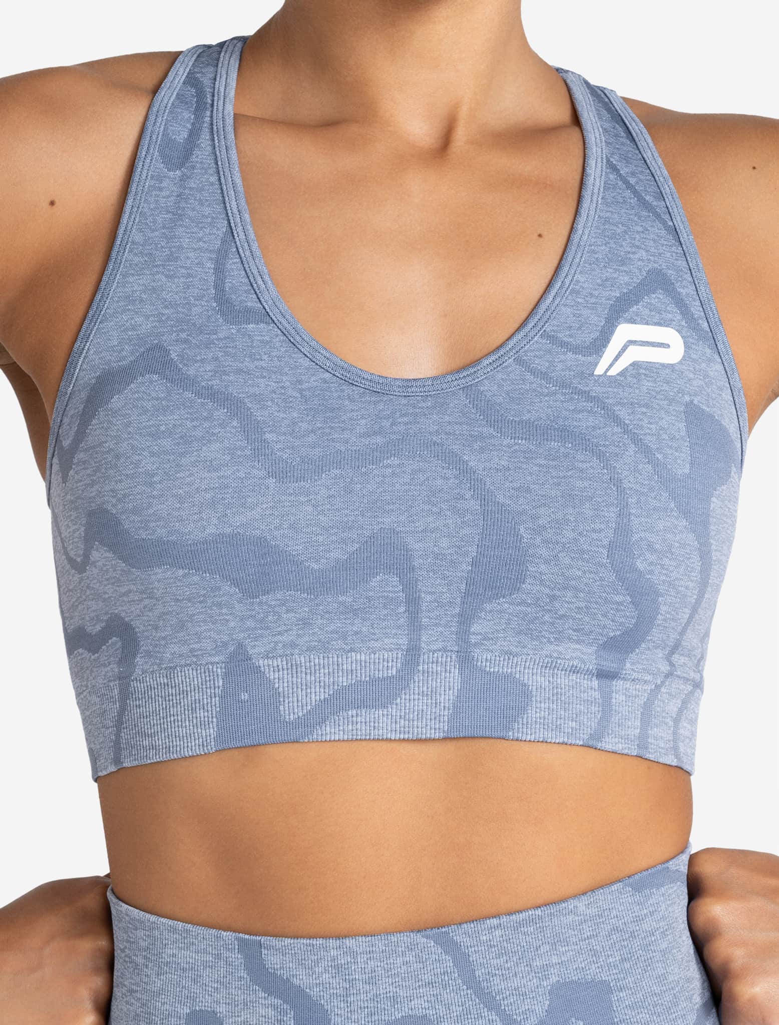 Sustainable Seamless Sports Bra - Blue - Image 4