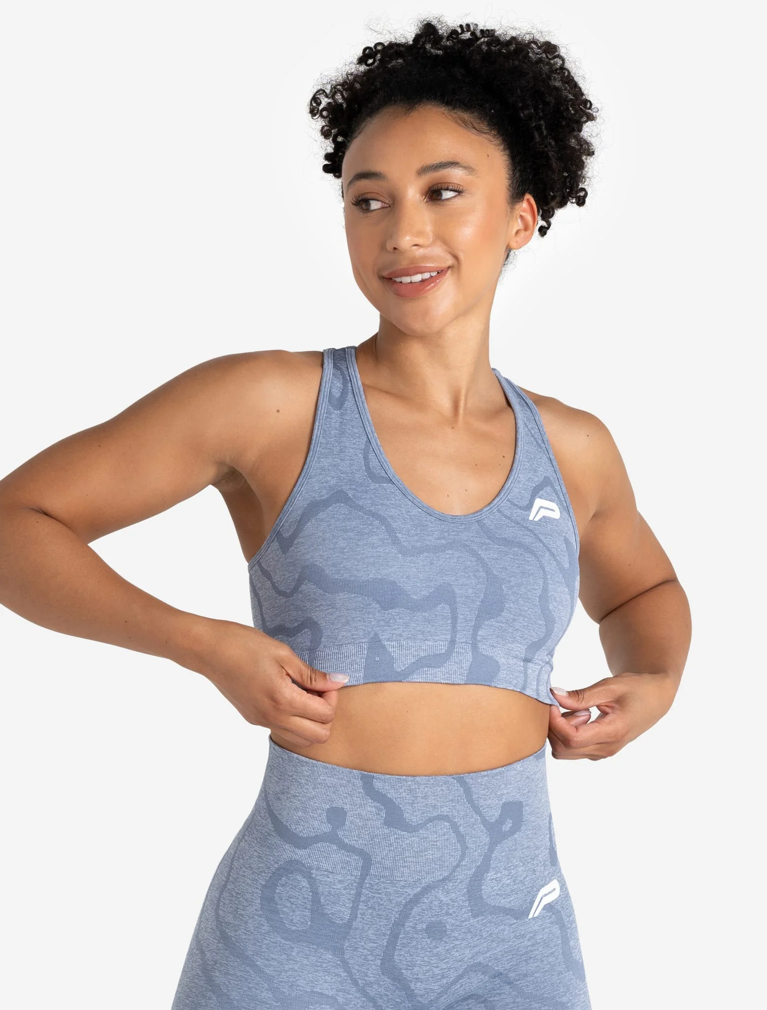 Sustainable Seamless Sports Bra - Blue - Image 5