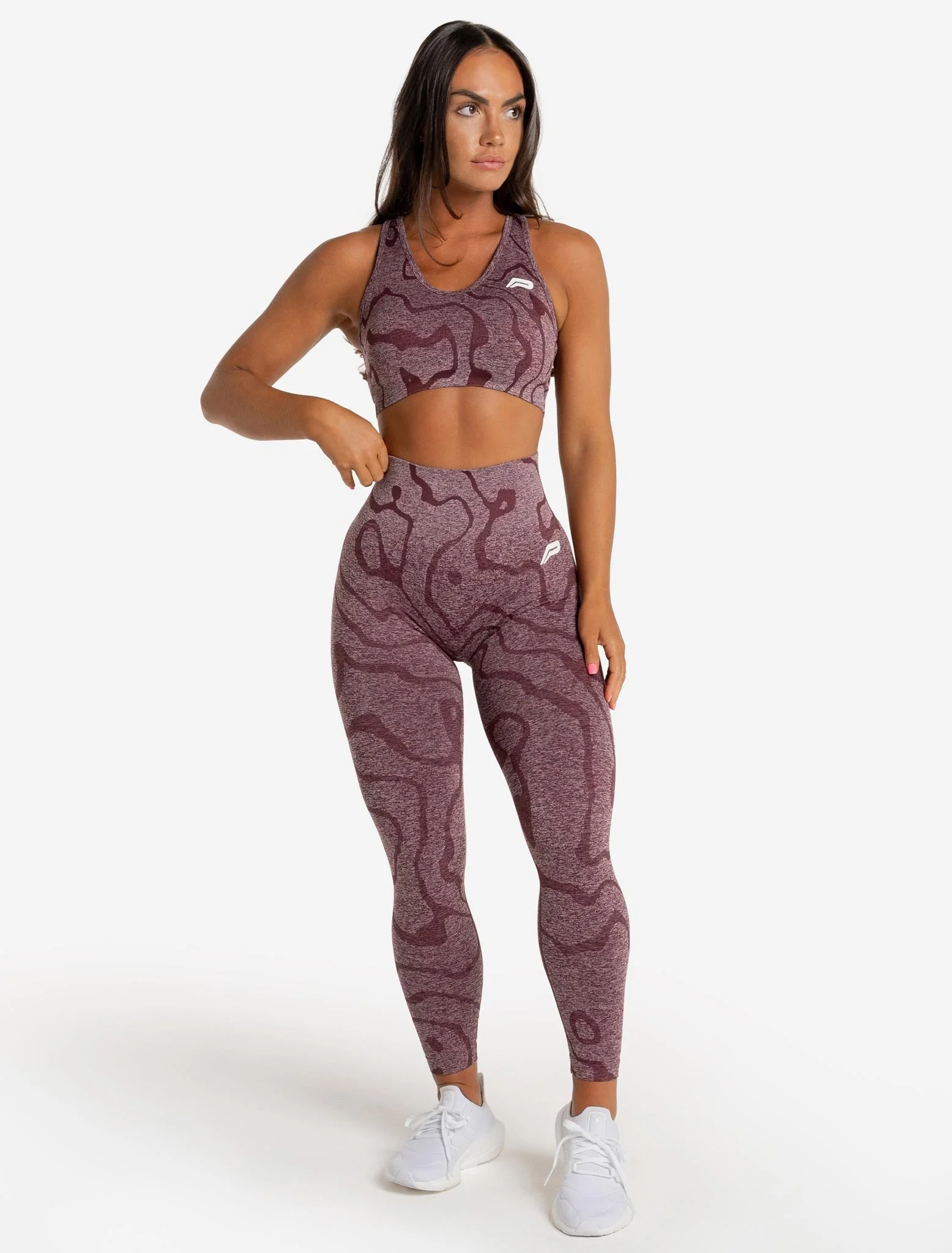 Sustainable Seamless Sports Bra - Burgundy - Image 6