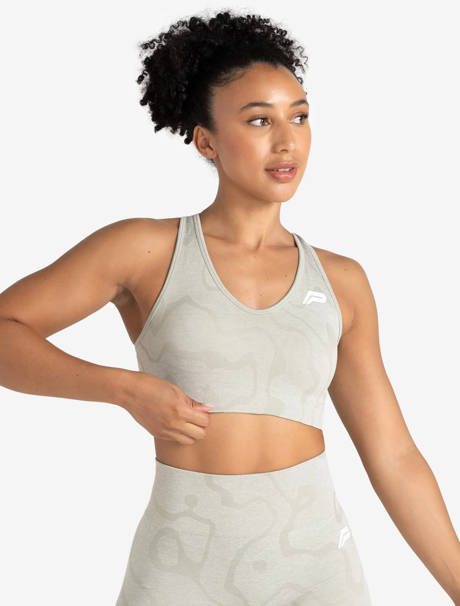 Sustainable Seamless Sports Bra - Sage Green - Image 5