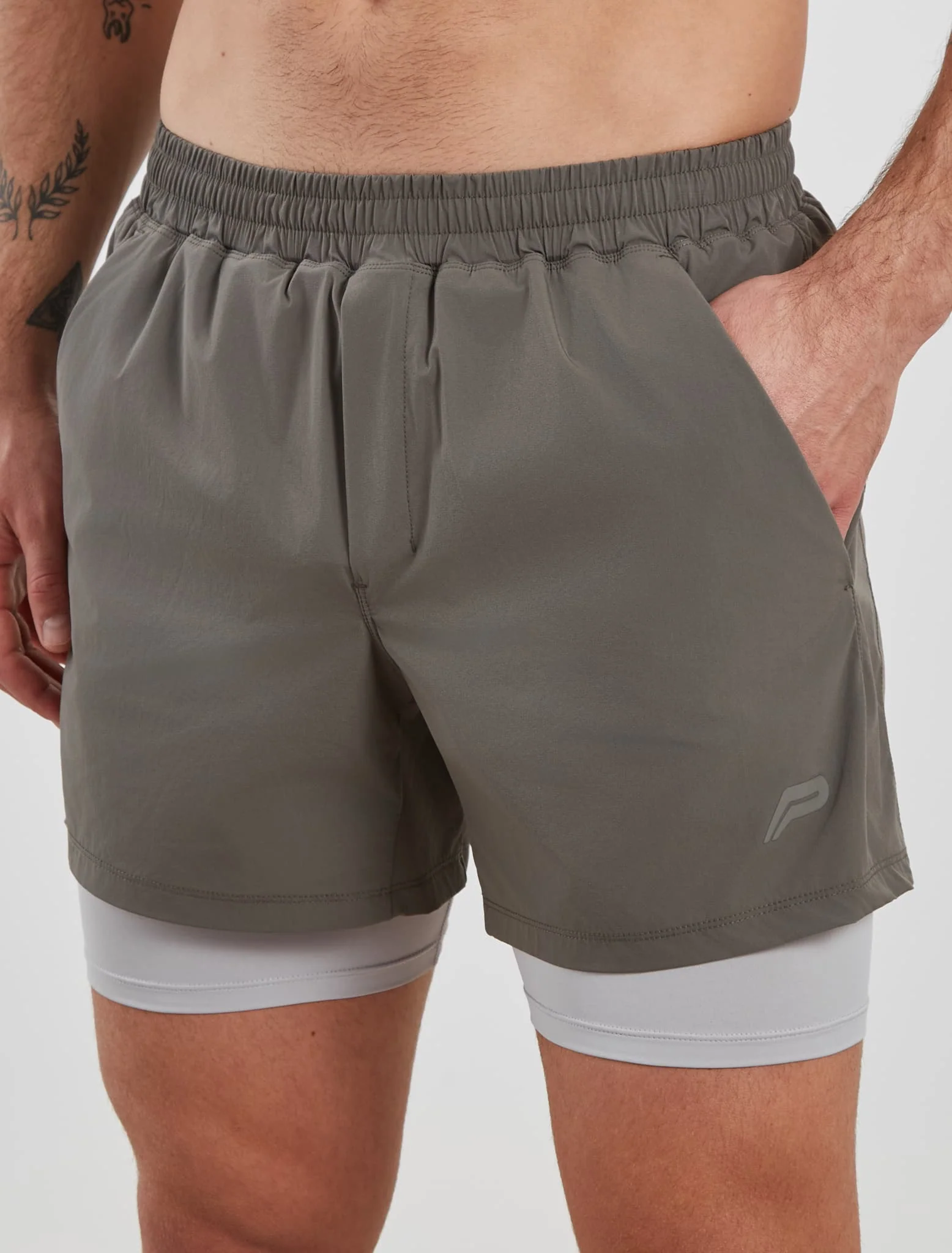 Training 5" 2-in-1 Shorts - Light Grey - Image 3