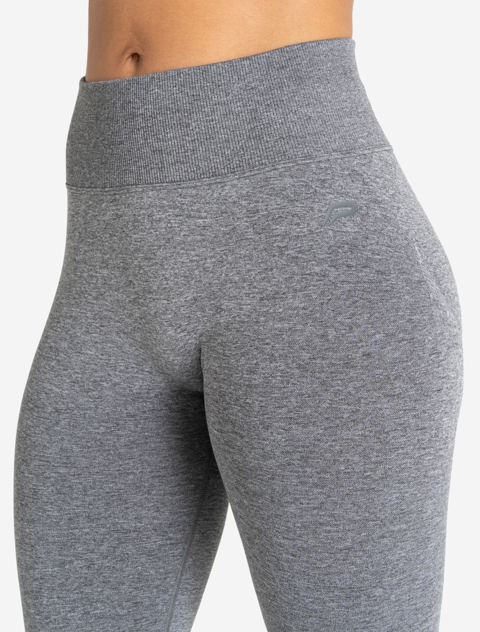 Training Seamless Scrunch Leggings - Grey Marl - Image 3