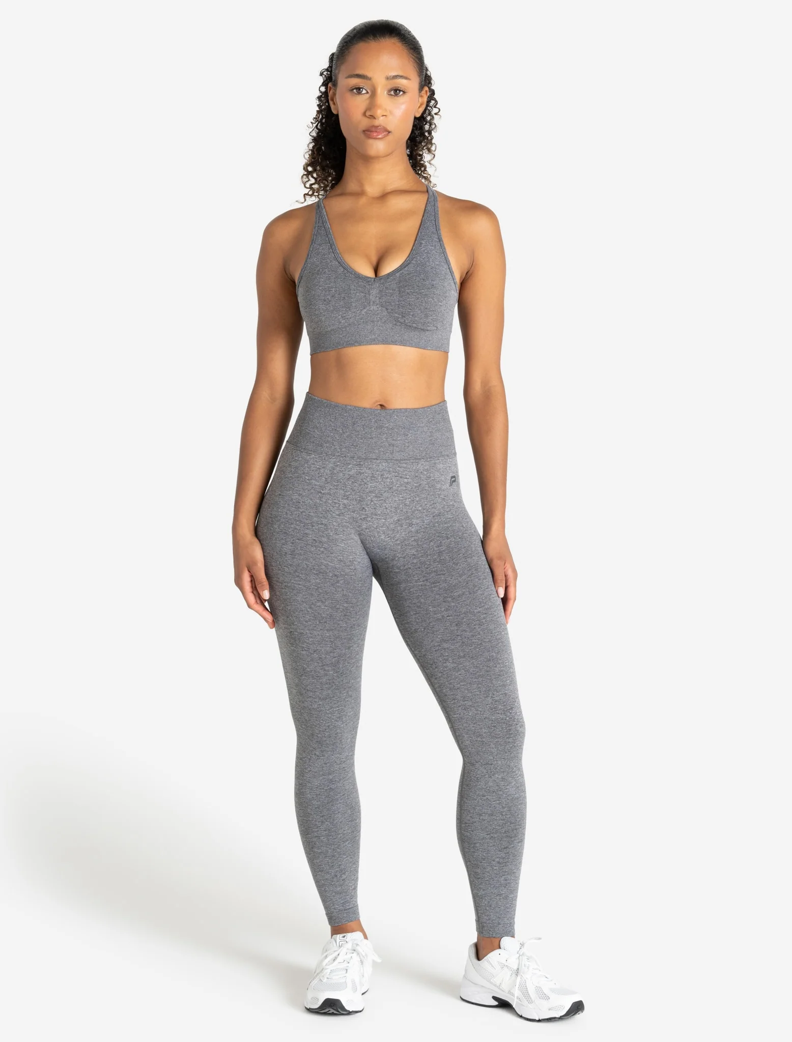 Training Seamless Sports Bra - Grey Marl - Image 5
