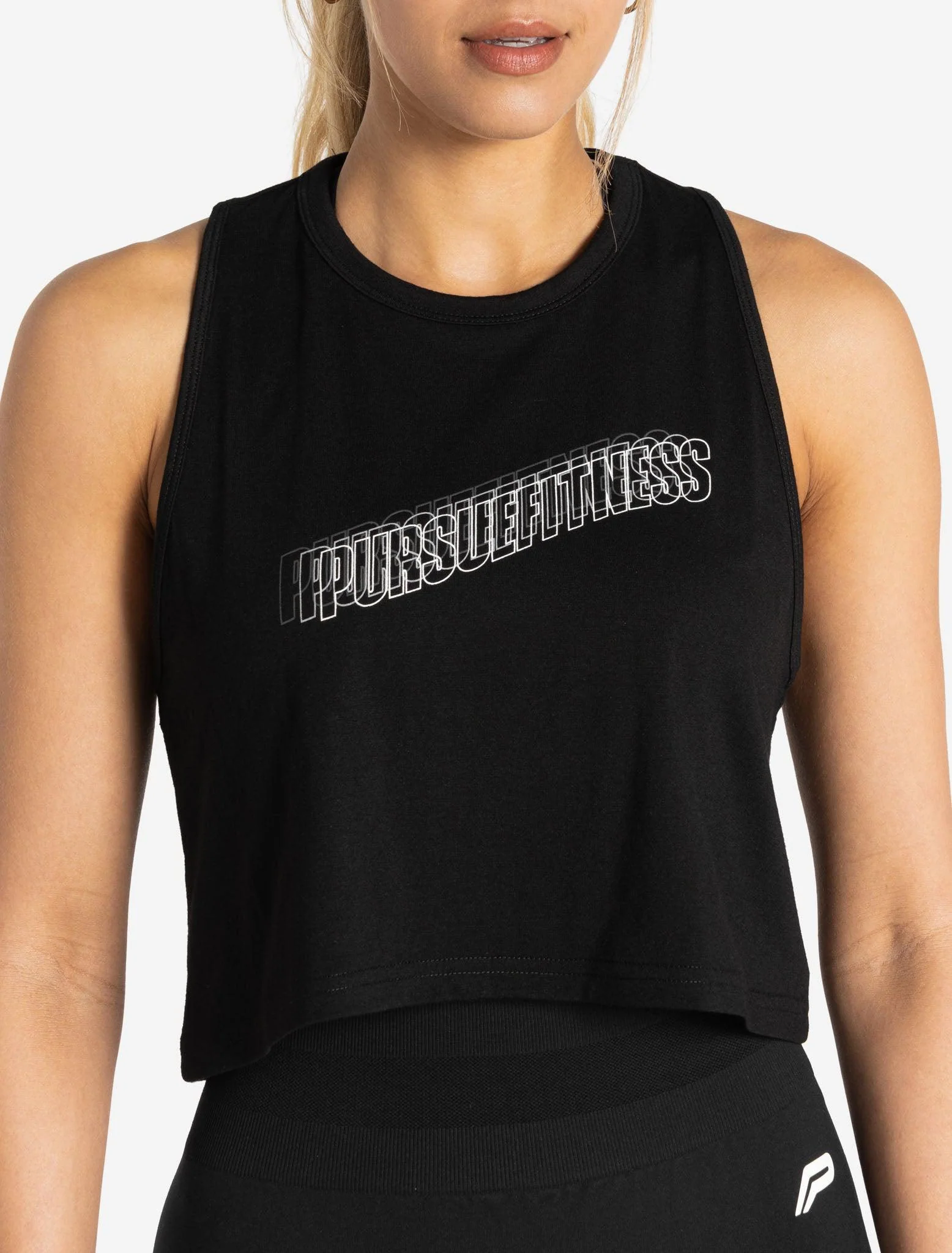 Wave Crop Tank - Black - Image 4