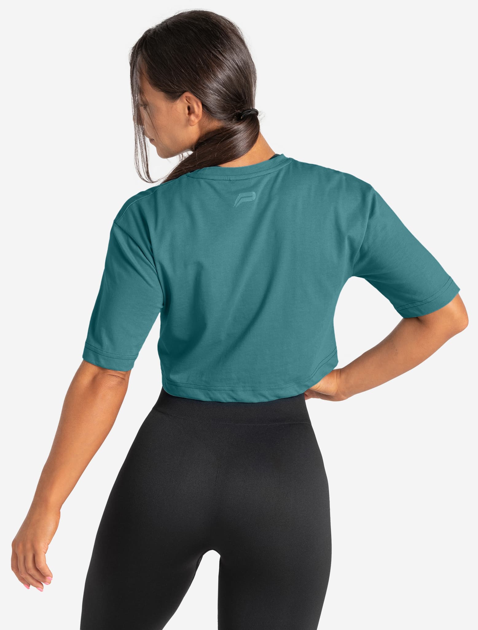 Oversized Crop T-Shirt - Moonstone Blue - Image 2