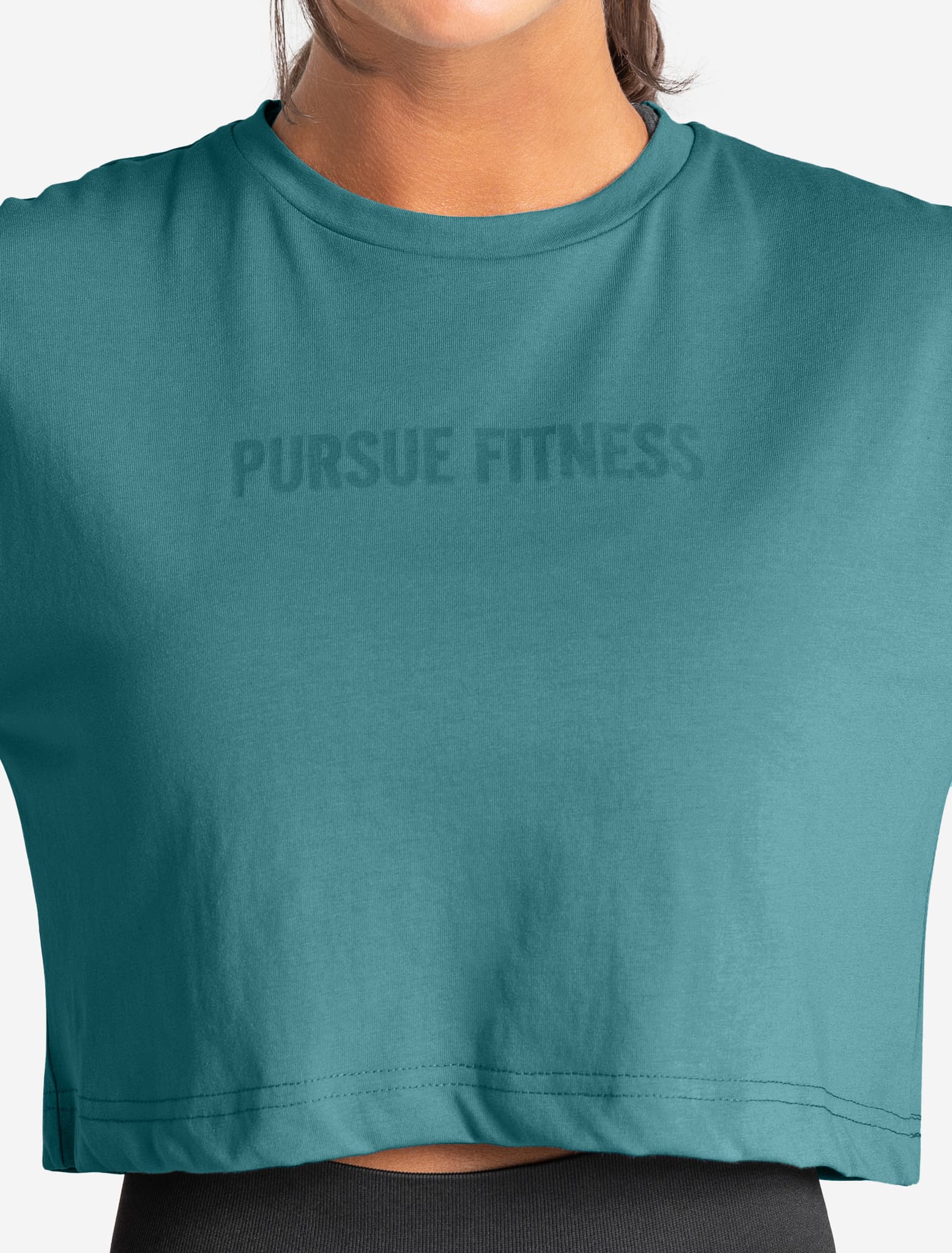 Oversized Crop T-Shirt - Moonstone Blue - Image 3