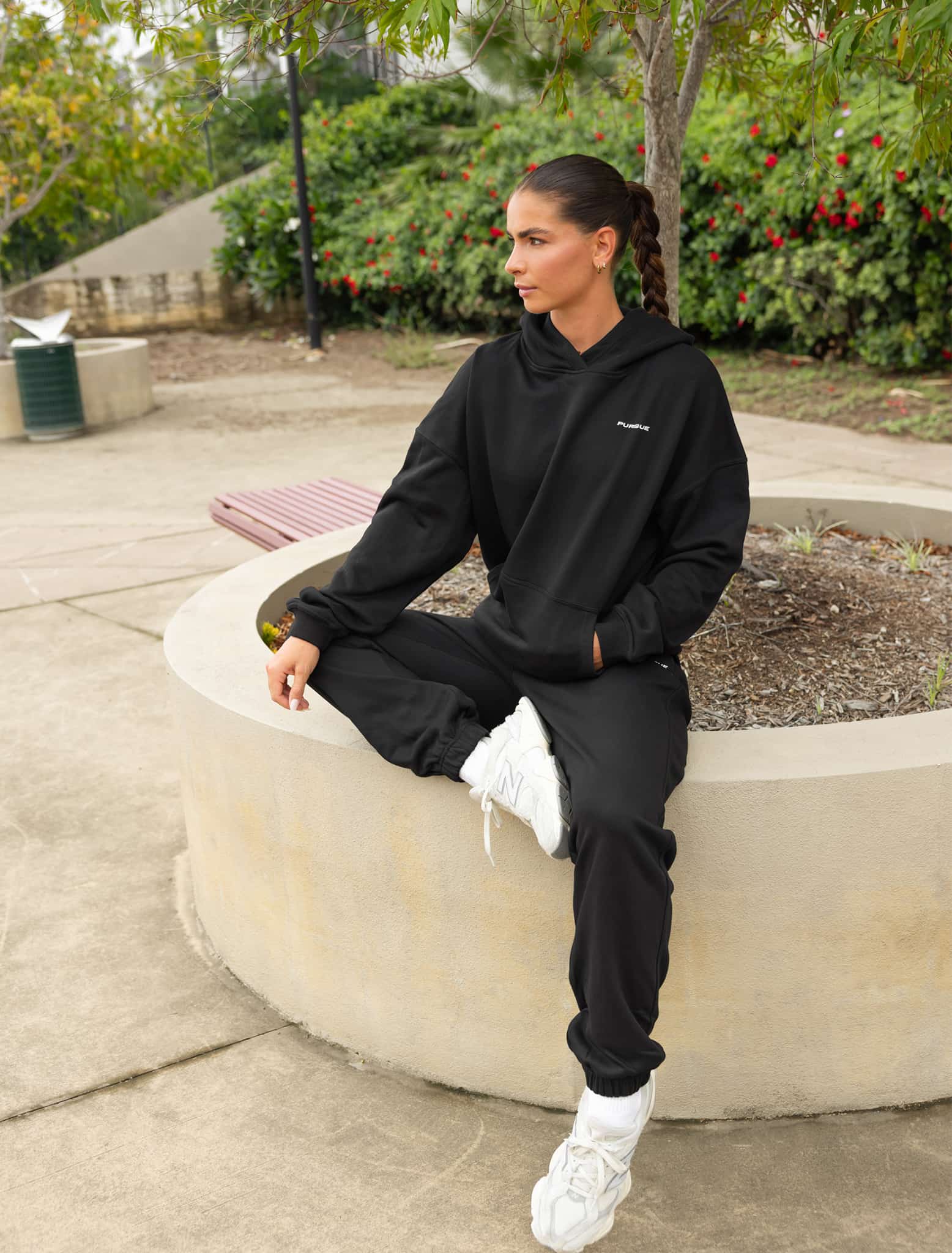 Oversized Hoodie - Black - Image 3